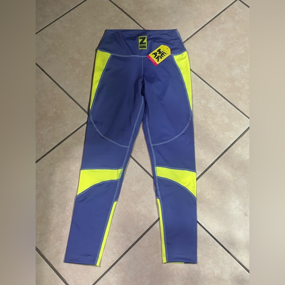 Zumba Fitness Blue and Yellow Leggings